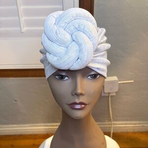 Elegant White Turban Headwrap